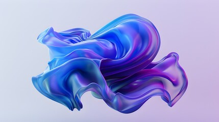 Naklejka premium Blue and purple gradient color floating liquid blob. 3d rendering picture. 