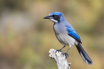Obraz premium California scrub jay bird blurry nature background, Ai Generated
