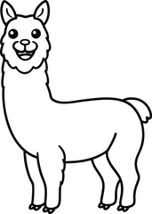 Childrens Coloring Book Llama Illustration Outline Art for Fun Pages
