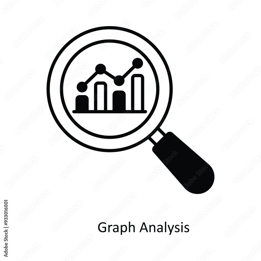 Poster graph analysis vector filled outline icon design illustration. smart home and technology symbol on w