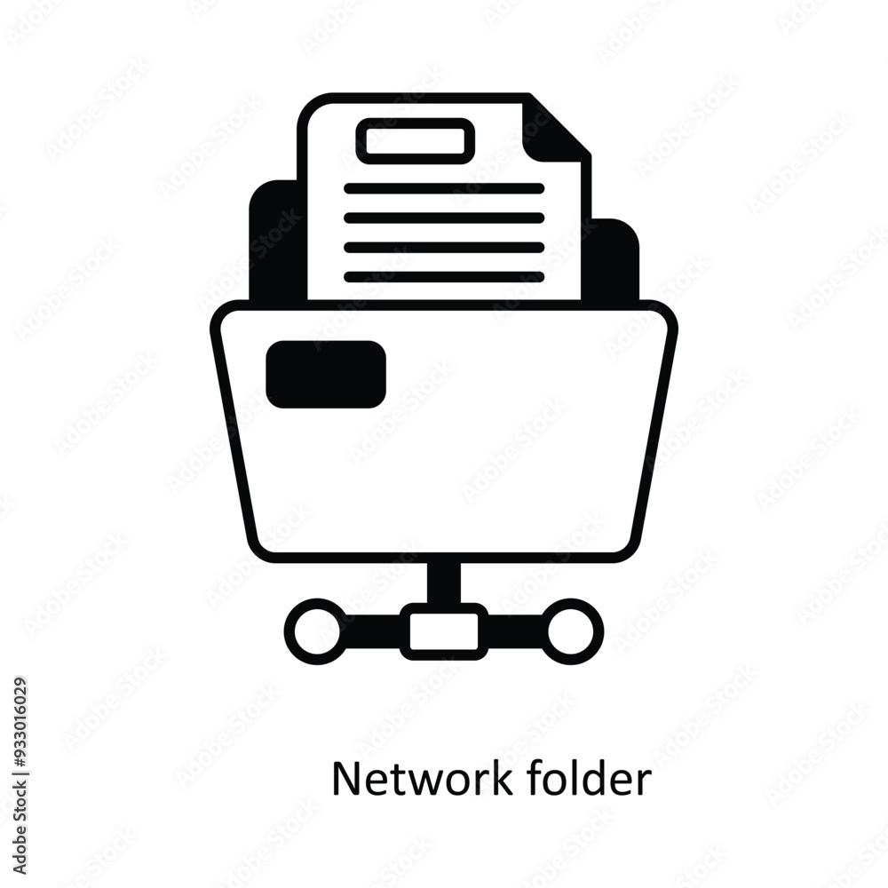 Poster network folder vector filled outline icon design illustration. smart home and technology symbol on w