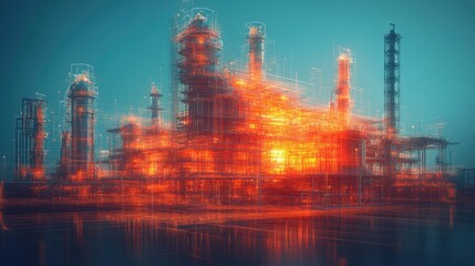 Abstract representation of a vibrant industrial facility.