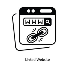 Linked Website vector filled outline Icon Design illustration. Smart Home and Technology Symbol on White background EPS 10 File