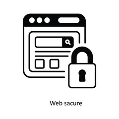 Web secure vector filled outline Icon Design illustration. Smart Home and Technology Symbol on White background EPS 10 File