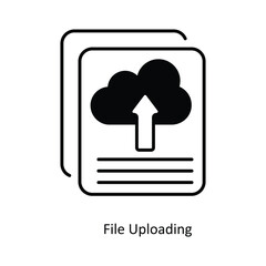File Uploading vector filled outline Icon Design illustration. Smart Home and Technology Symbol on White background EPS 10 File
