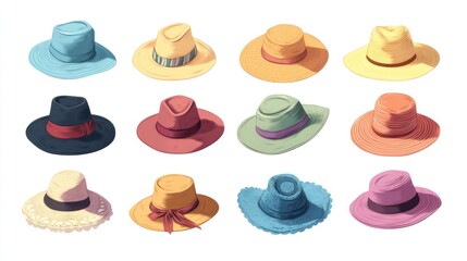 Collection of Colorful Hats