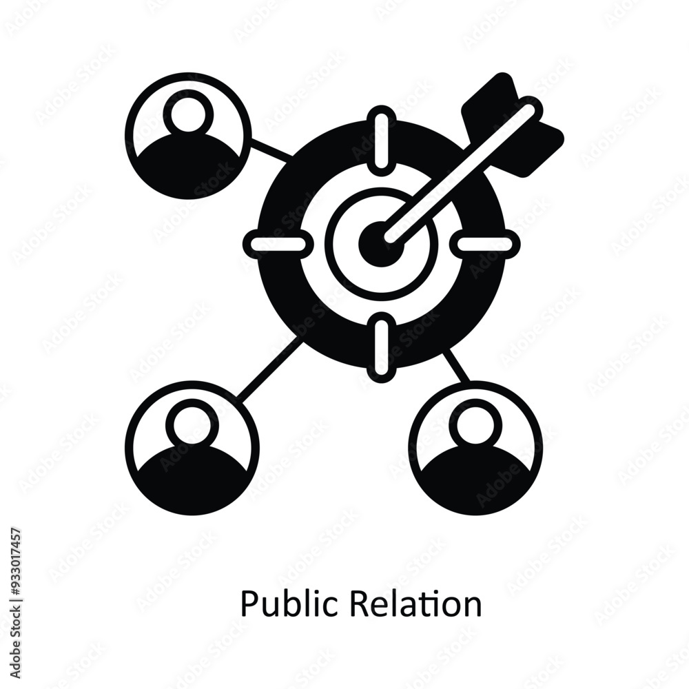 Poster public relation vector filled outline icon design illustration. smart home and technology symbol on 