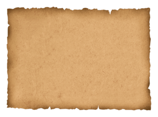 blank treasure map, template on transparent background, png file