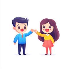 Playful Illustration of Friends Celebrating Their Bond with Joyful Interaction and Happiness