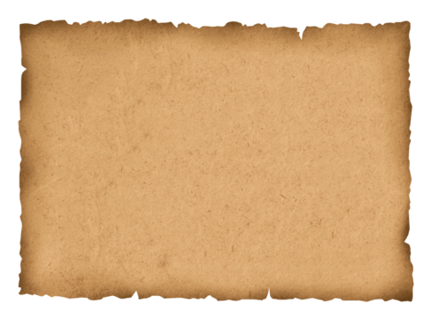blank treasure map, template on transparent background, png file