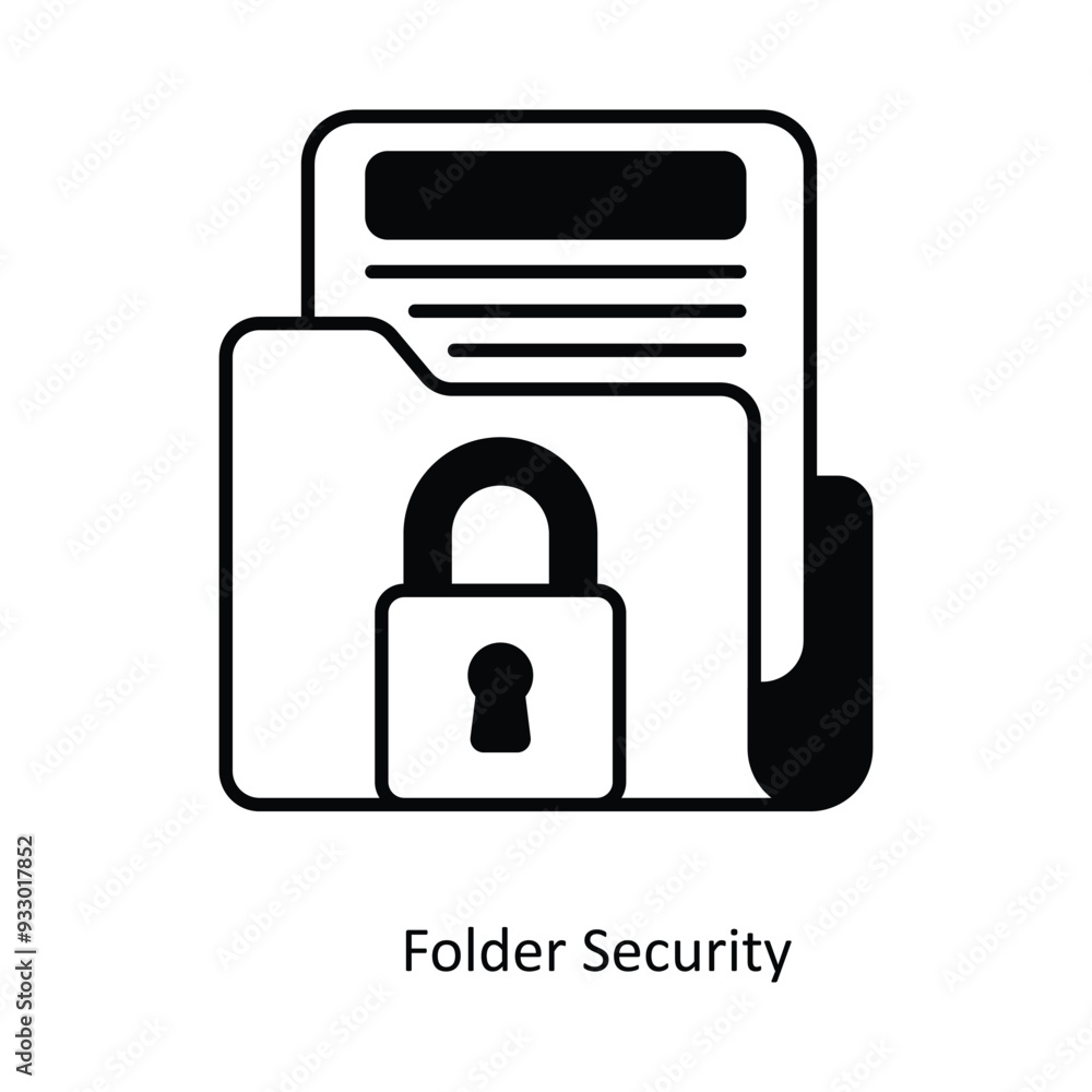 Poster folder security vector filled outline icon design illustration. smart home and technology symbol on 