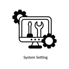 System Setting vector filled outline Icon Design illustration. Smart Home and Technology Symbol on White background EPS 10 File