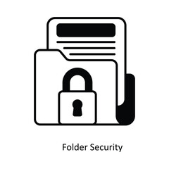 Folder Security  vector filled outline Icon Design illustration. Smart Home and Technology Symbol on White background EPS 10 File