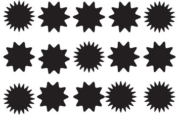 Sale sticker, price tag, starburst icon set eps 10 