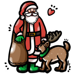 santa claus and reindeer