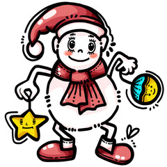 santa claus set, snowman 