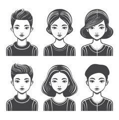 Stylish Black and White Illustrations of Man and Women