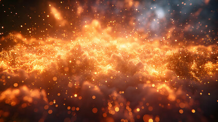 Obraz premium Abstract Gold Bokeh Background 3D Illustration