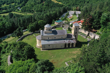 Old medieval Serbian Christian Orthodox monastery Sopocani