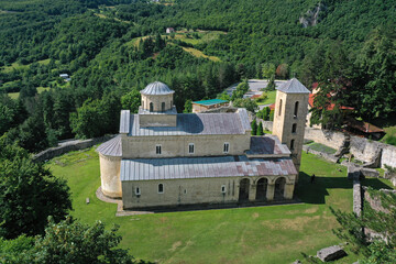 Old medieval Serbian Christian Orthodox monastery Sopocani