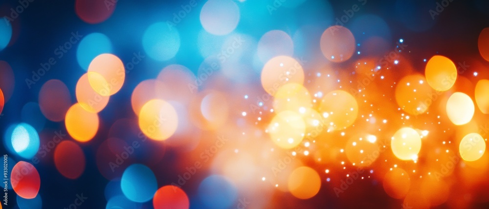 Poster blur glow overlay with lens flare and bokeh sunlight