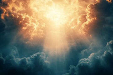 Divine light captured  ai generated photograph showcasing god s magnificent glory in the heavens