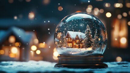 Snow Globe with a Winter Village