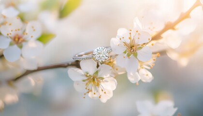 Diamond Ring on a Blossom.