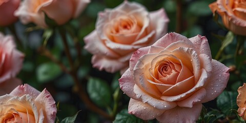 Blooming roses in a captivating copy space image.