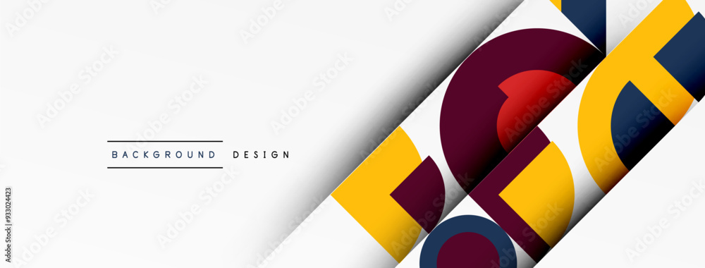 Poster geometric design abstract background - circles squares