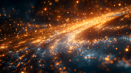 Naklejka premium Abstract Background with Golden Bokeh and Sparkles