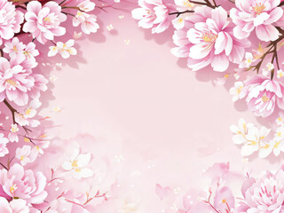 花のイラストフレームテンプレート