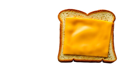 Delicious cheese sandwich top view isolated on white background