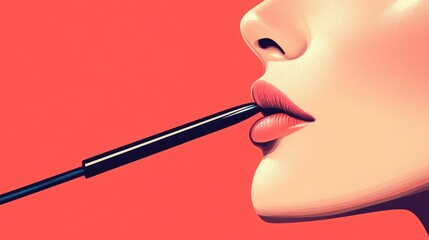 Flat Design of Precise and Expertly Applied Makeup Contouring Techniques for Sculpting and Shaping the Nose in a Glamorous Elegant and Modern Style