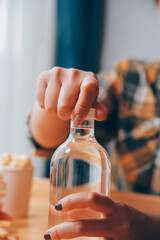healthy beautiful young woman holding glass of water