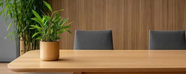Bamboo conference table in a stylish meeting room