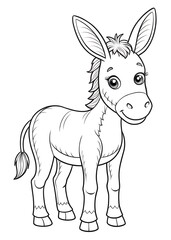 Obraz premium Donkey Coloring Pages for Kids - Perfect for Classroom or Home Use. Donkey. Classroom. Kids. Coloring. Printable