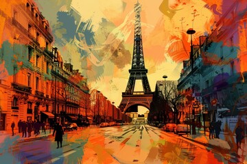 Landscape of Paris, France - Eiffel Tower