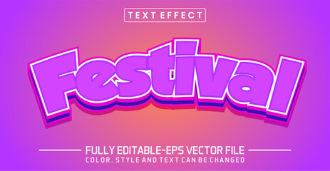 Festival font Text effect editable