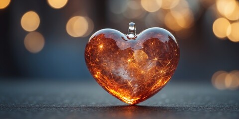 Fototapeta premium beautiful crystal glass heart as the symbol of love.