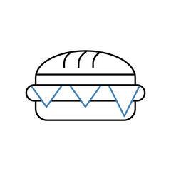 sandwich concept line icon. Simple element illustration. sandwich concept outline symbol design.