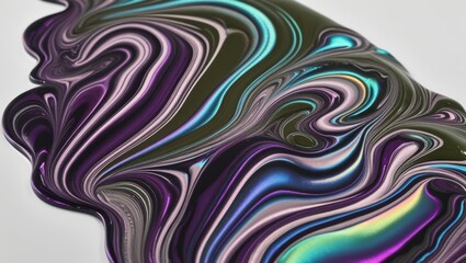 Obraz premium Abstract Swirling Iridescent Paint