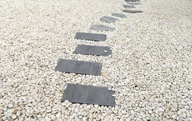 Zen stone path in a Japanese garden