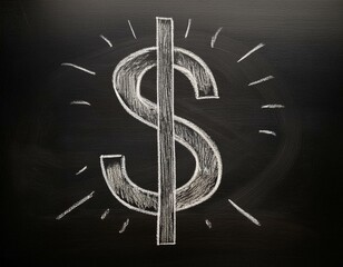 dollar sign shining shine symbol chalk drawing on a blackboard isolated usa us dollar finance icon cash economy financial sketch american money cash buy 