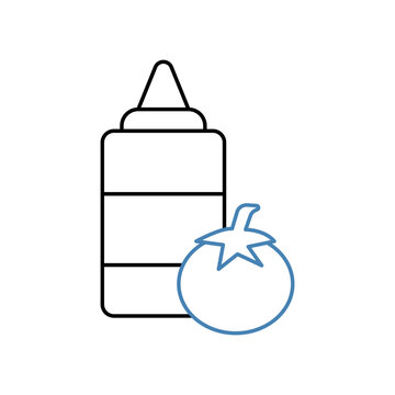 recommend clip art: ketchup concept line icon. Simple element illustration. ketchup concept outline symbol design.