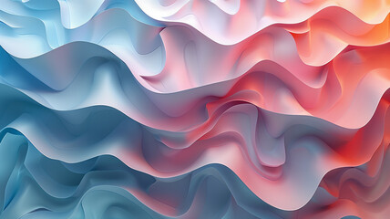 Obraz premium A dreamy and abstract composition with soft, flowing lines in pastel pink and blue accents.