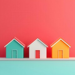 Digital property marketplace, online real estate investing, 3D illustration