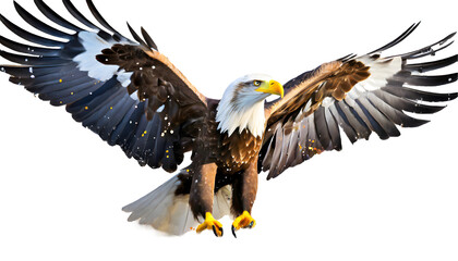 Fototapeta premium eagle, large bird Splashes on a white isolated background. Generative AI.