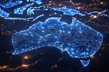 Digital map of australia network connectivity created with generative ai