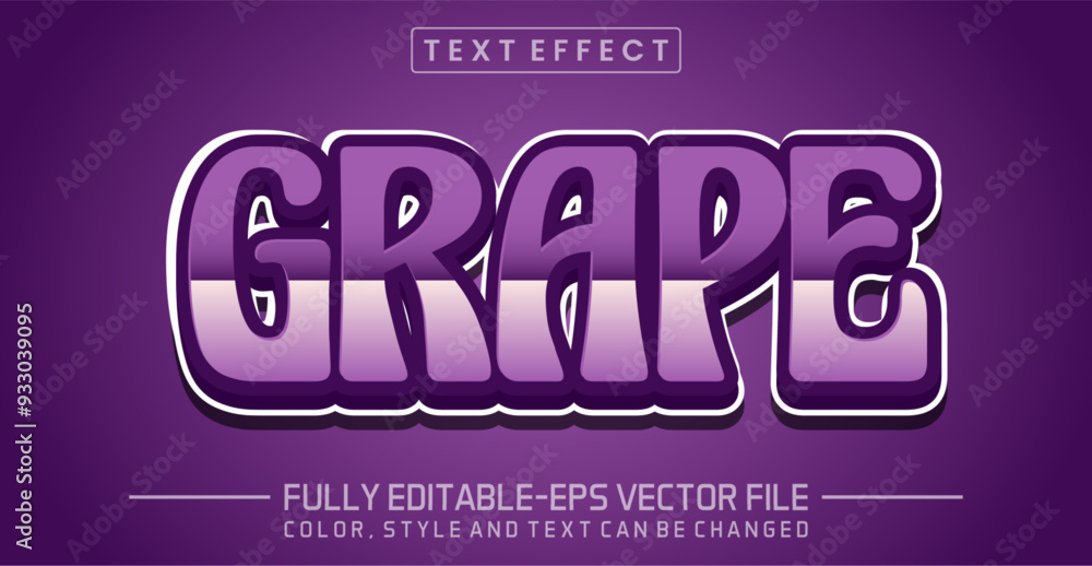 Poster grape font text effect editable